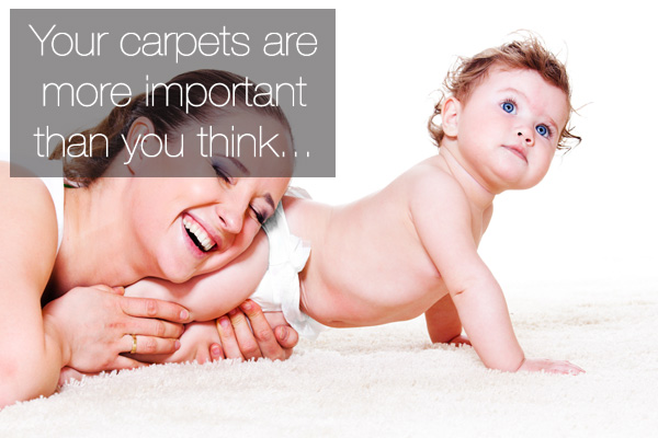 Baby on clean carpet